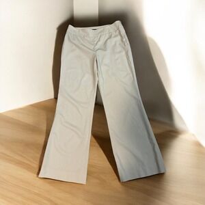 Lafayette 148 Pants Womens 8 Waverly‎ Wide Leg Wool Dress Office Beige Stretch